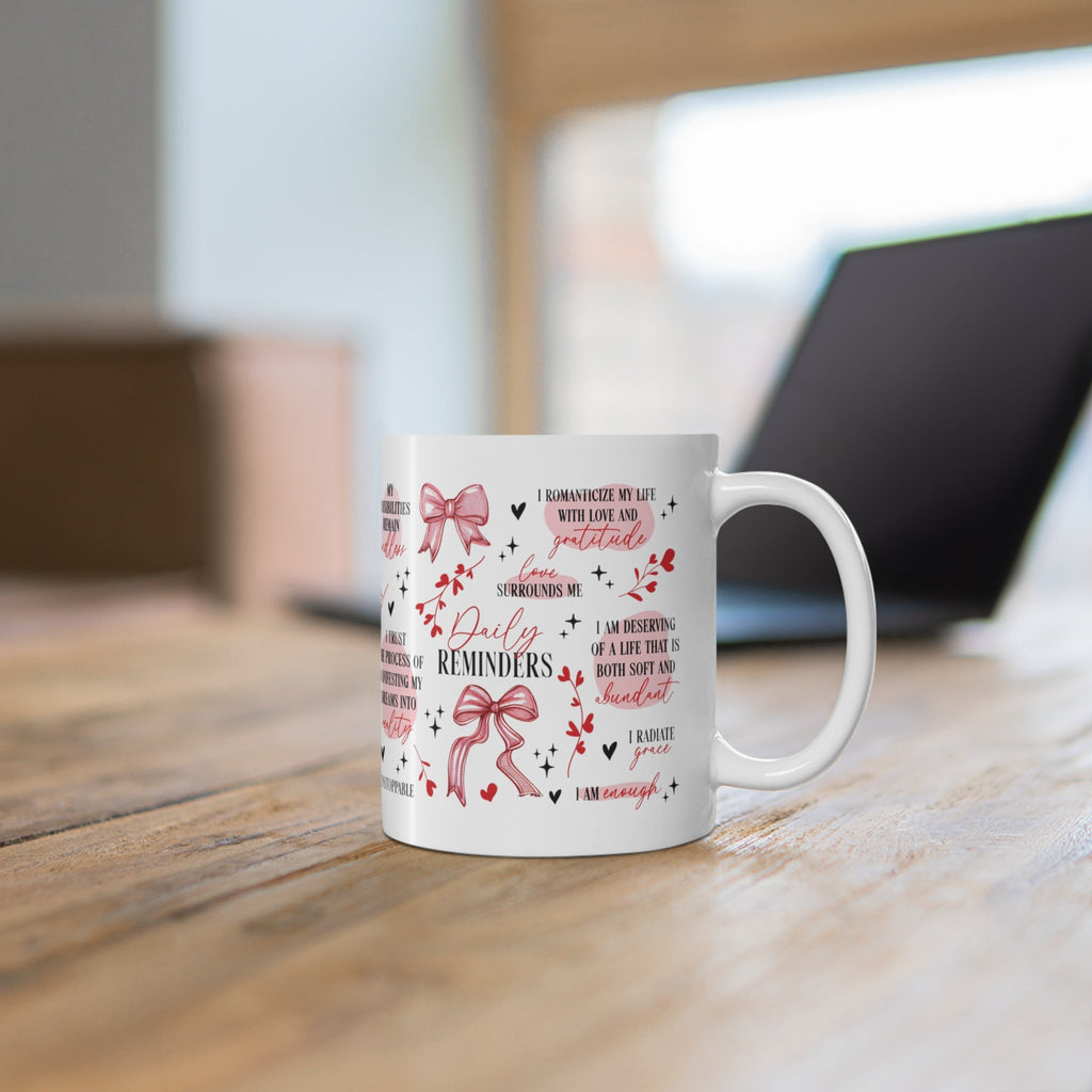 Positive Affirmation Pink Bow Mug