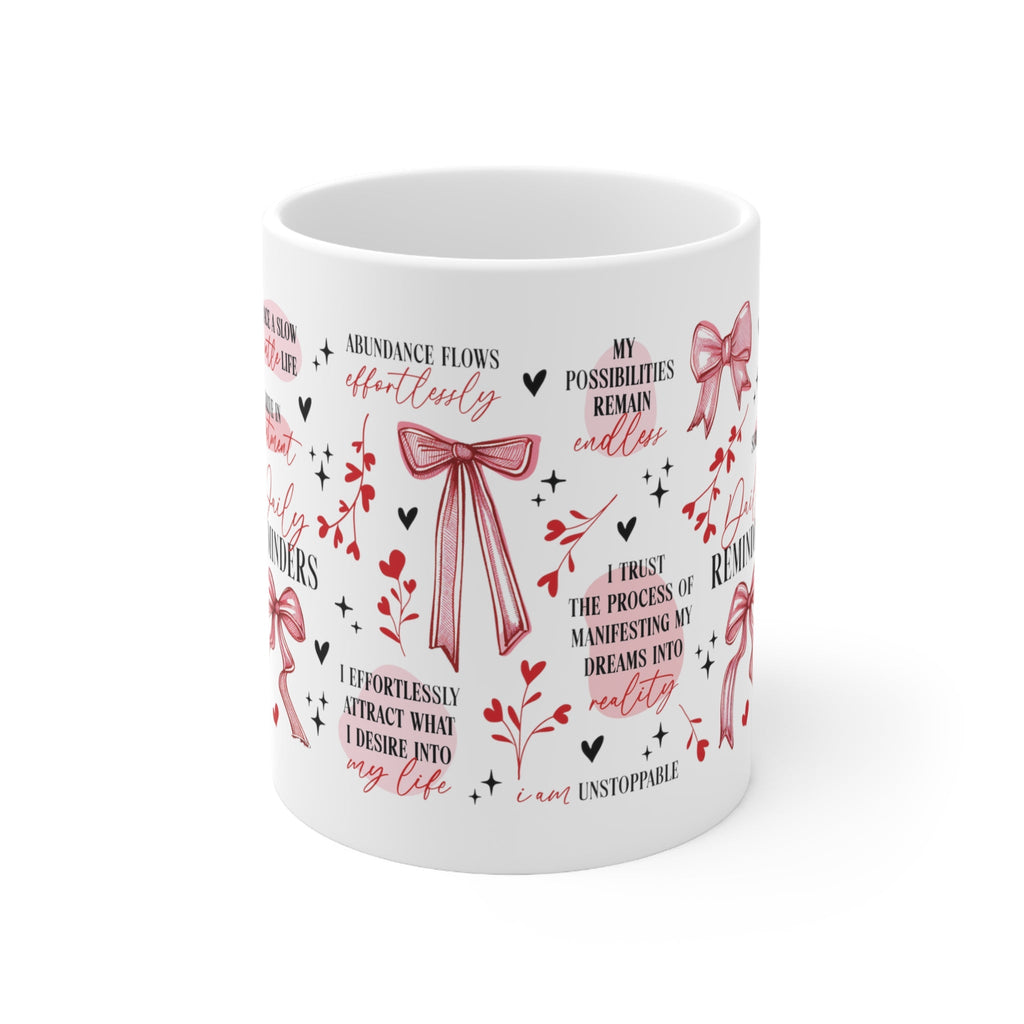 Positive Affirmation Pink Bow Mug