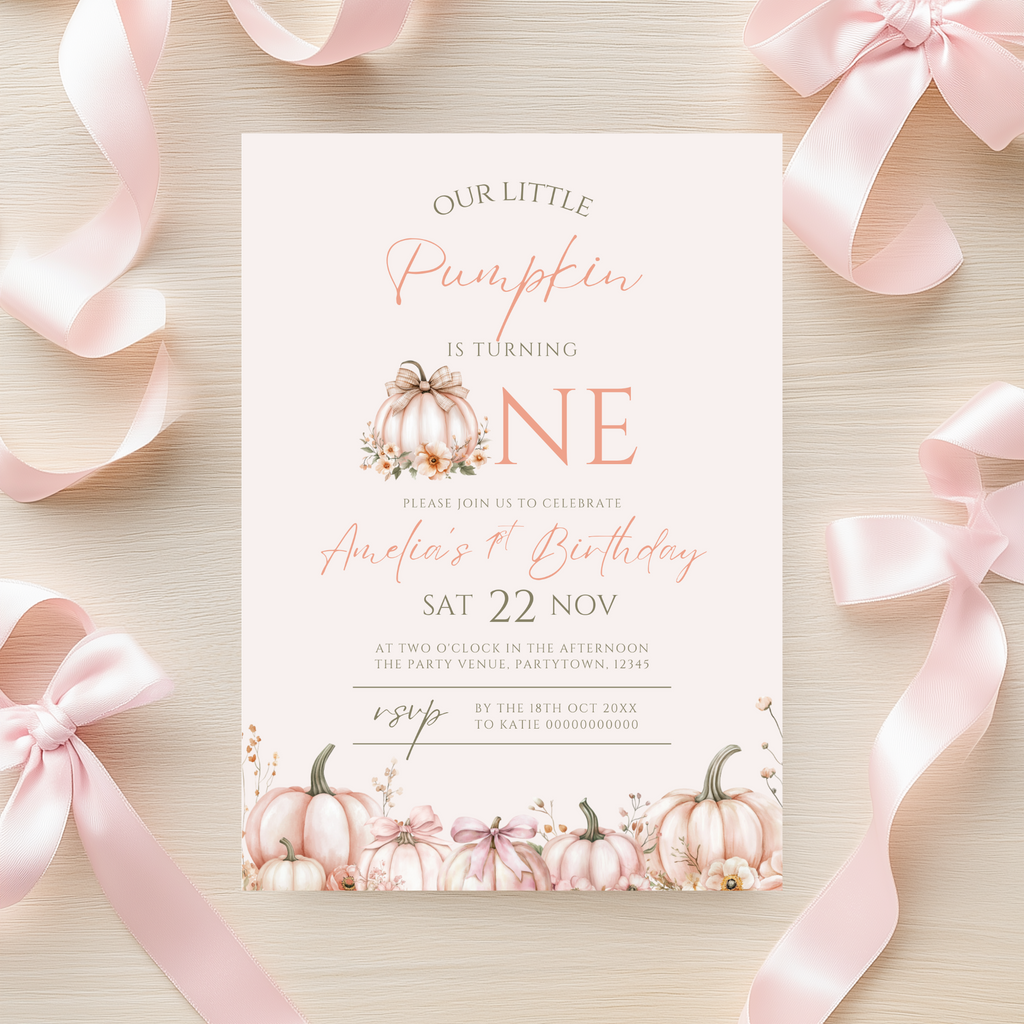 Our Little Pumpkin First Birthday Invitation