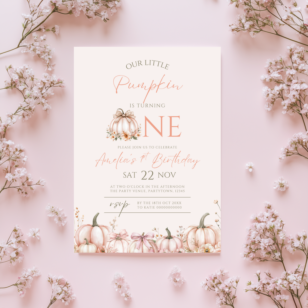 Our Little Pumpkin First Birthday Invitation