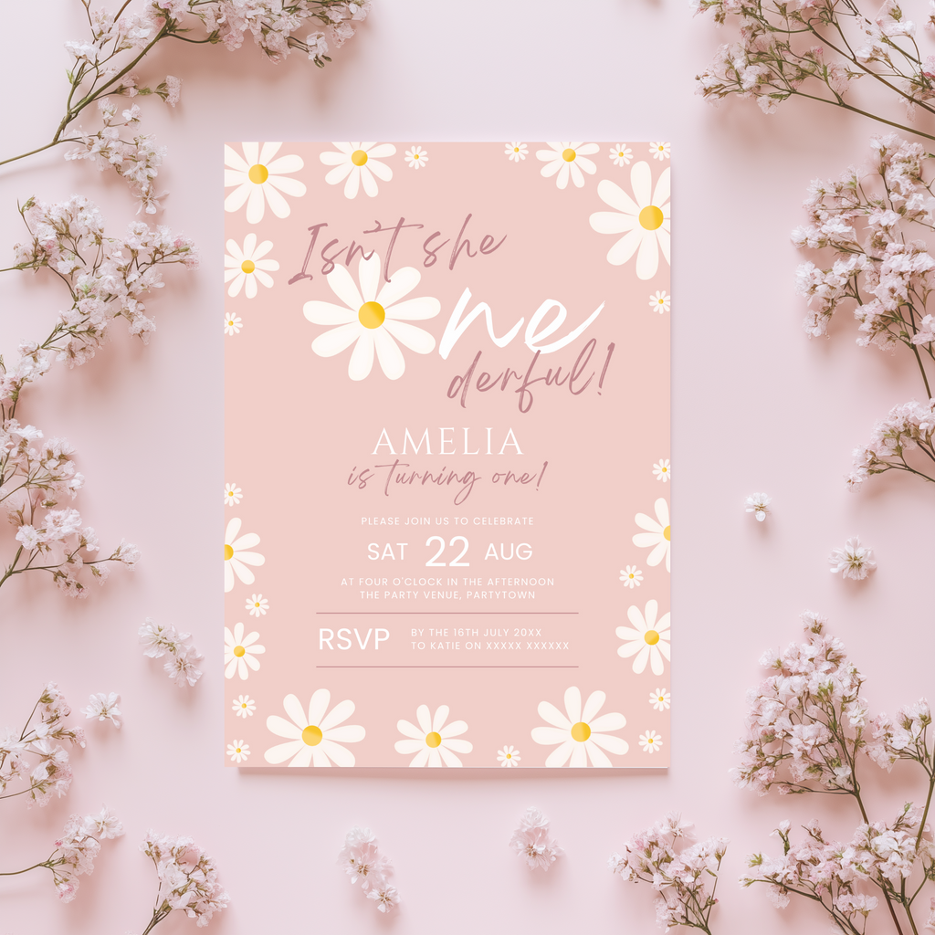 Daisy 'Isn't She Onederful' Birthday Invitation