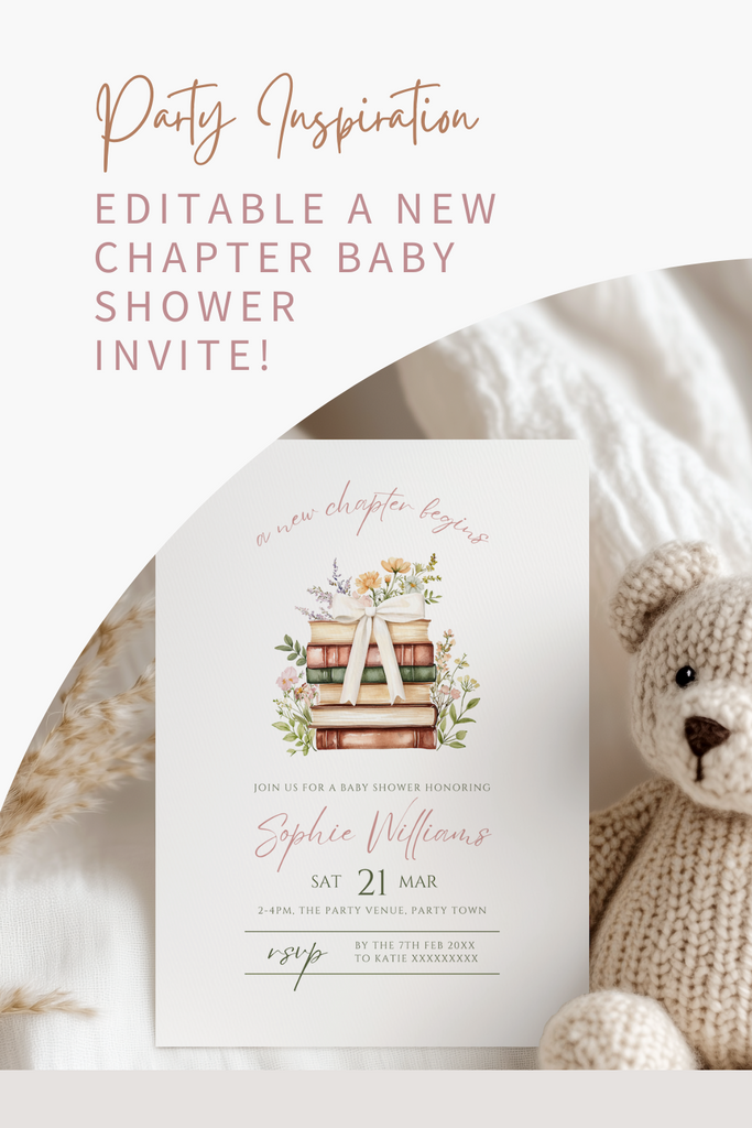 A New Chapter Begins Baby Shower Invitation