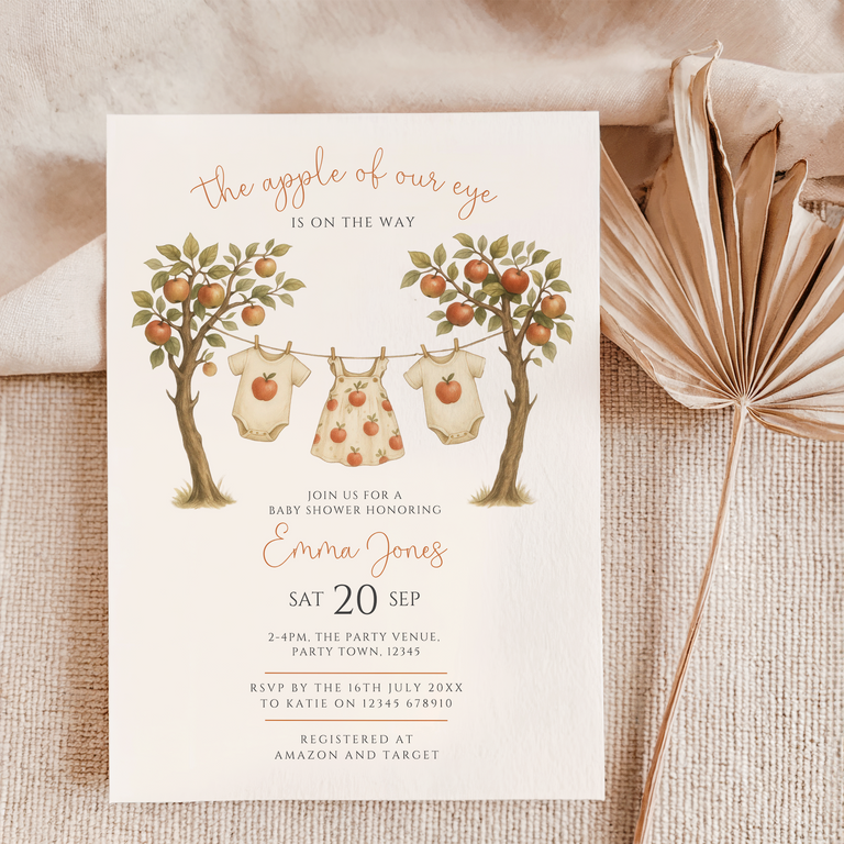 Apple Of Our Eye Baby Shower Invitation