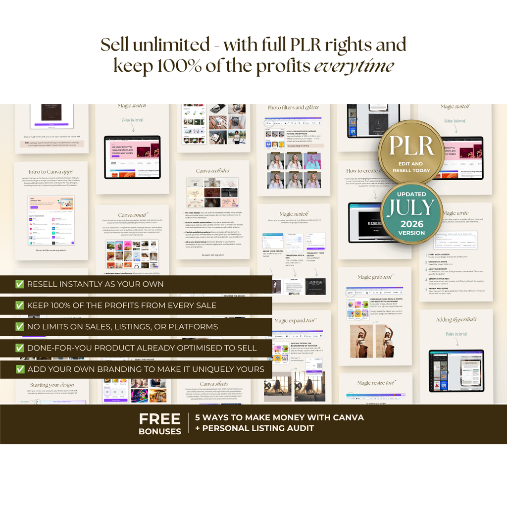 Canva Crash Course for Beginners (With PLR / Resell Rights)