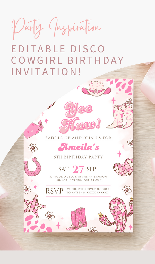 Space Cowgirl Birthday Invitation