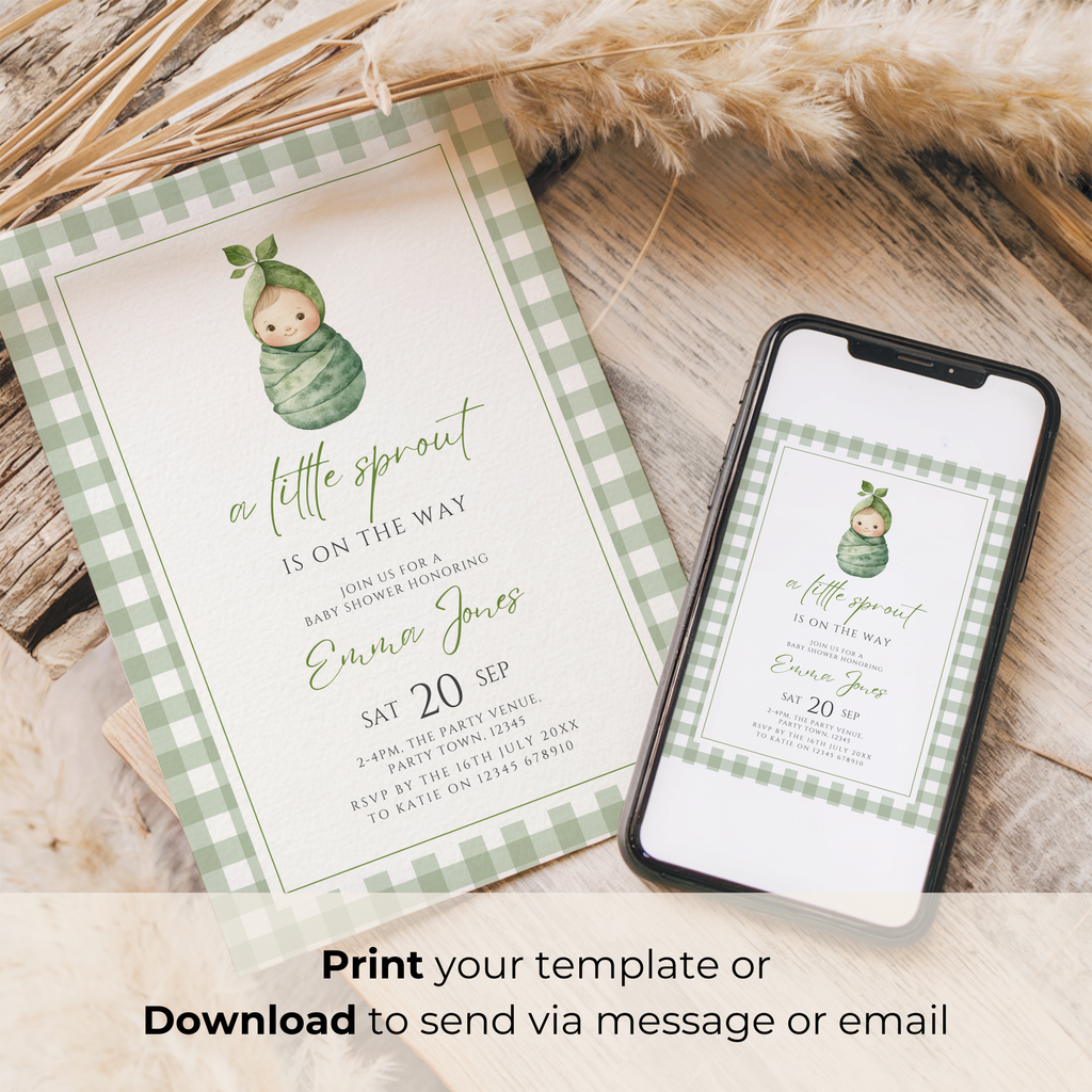 Little Sprout Baby Shower Invitation