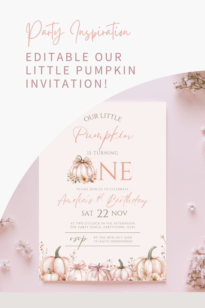 Our Little Pumpkin First Birthday Invitation