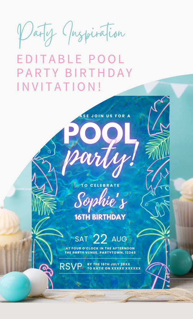 Pool Party Birthday Invitation