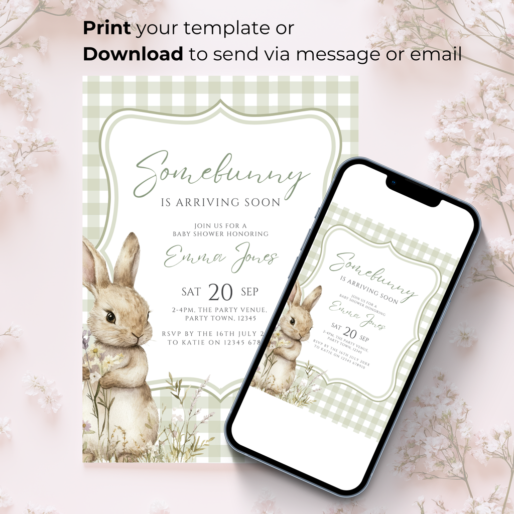 Bunny Baby Shower Invitation