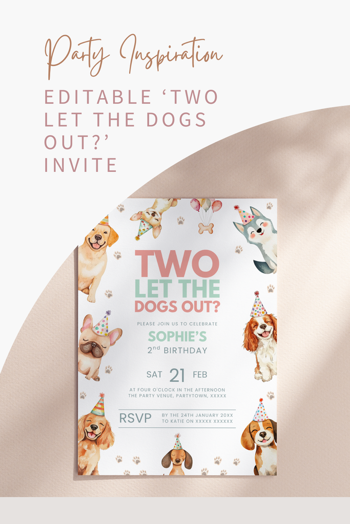 Two Let The Dogs Out 2nd Birthday Invitation