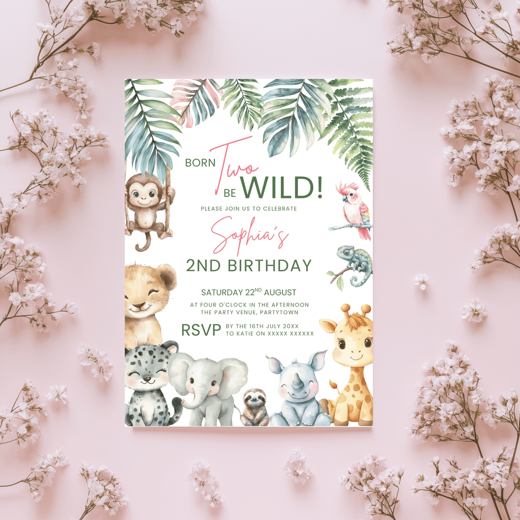 Born Two Be Wild 2nd Birthday Invitation