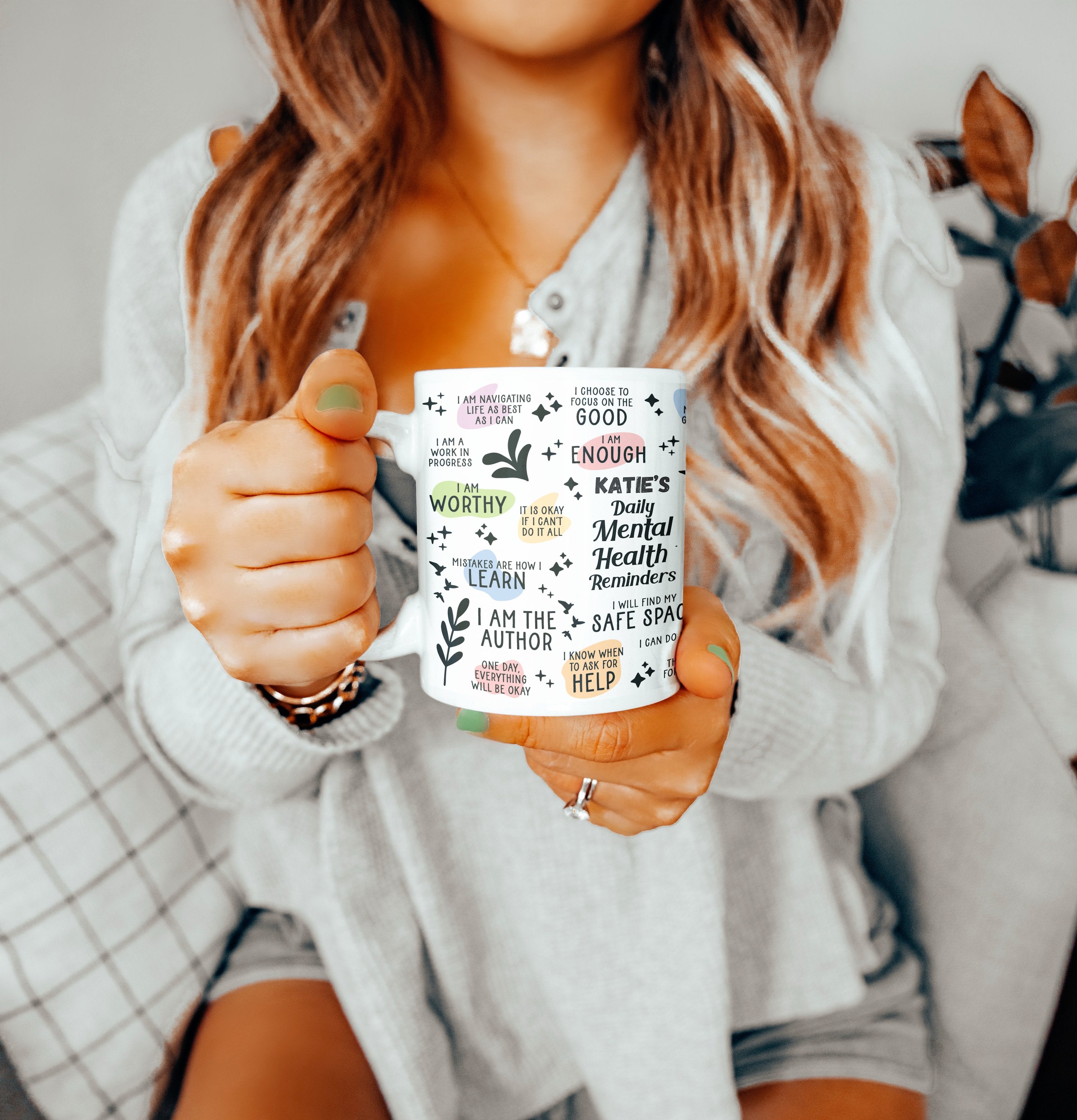 Daily Mental Health Reminders Mug ‐ Mollie & Sky