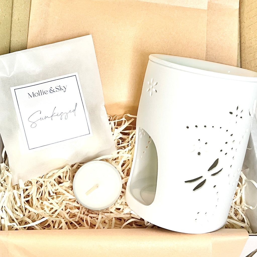 Nature Inspired Wax Melt Burner and Wax Melts Set - Mollie & Sky