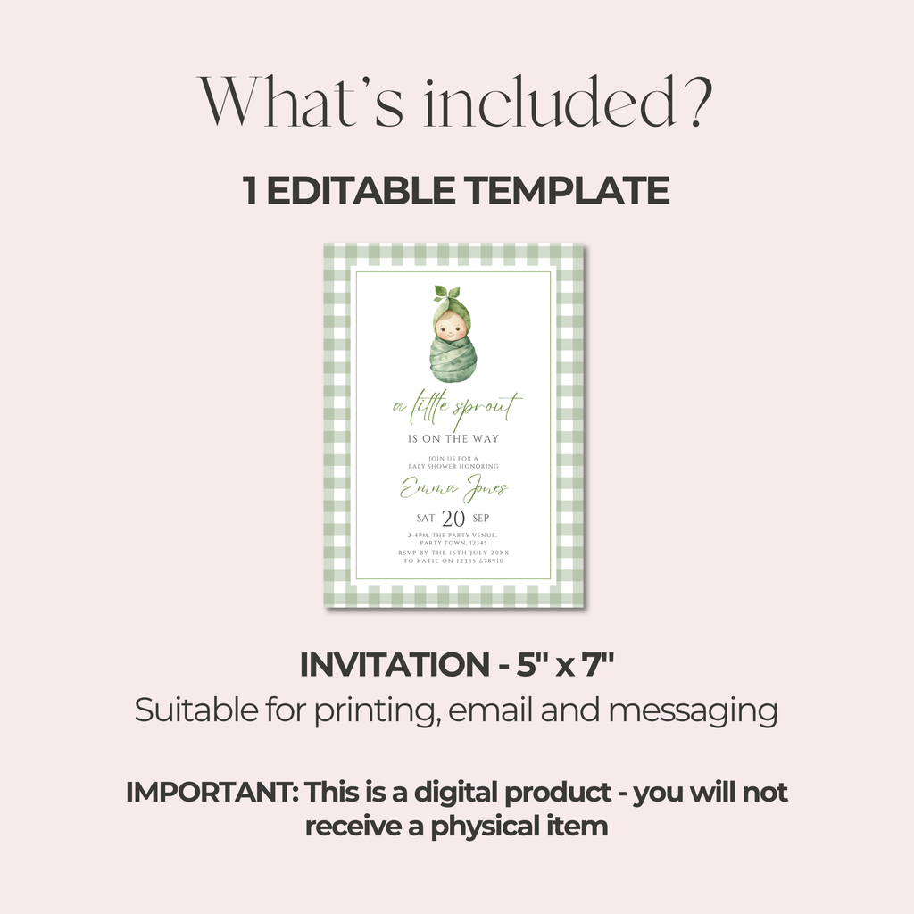 Little Sprout Baby Shower Invitation