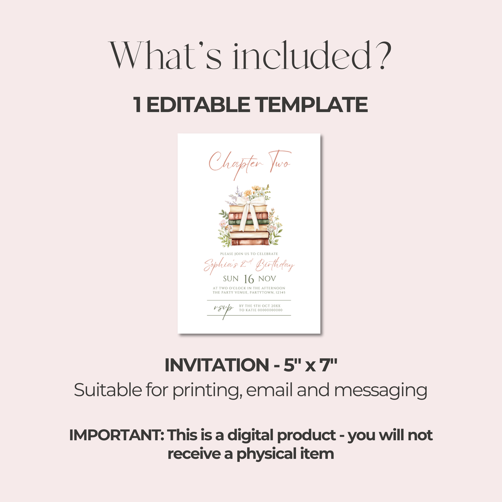 Chapter Two 2nd Birthday Invitation