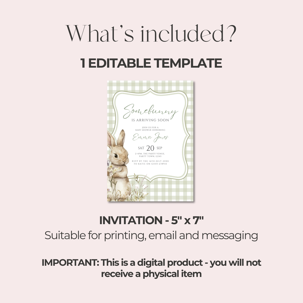Bunny Baby Shower Invitation
