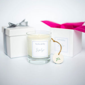 Open image in slideshow, Zephyr luxury candle rock rose and pink pepper - Mollie &amp; Sky
